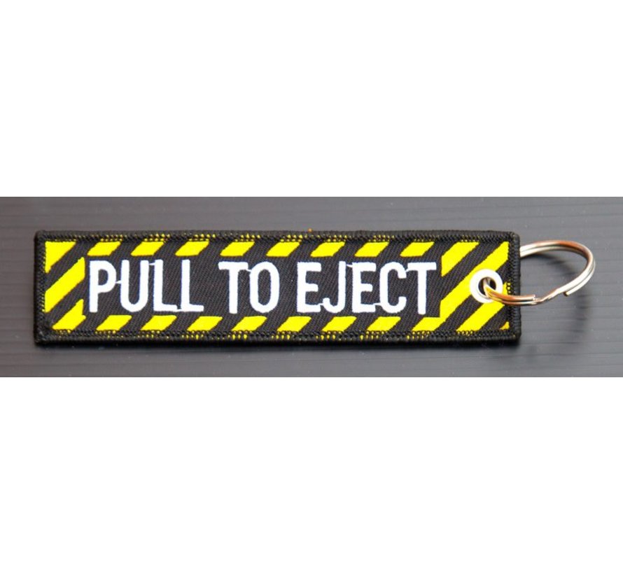 Keychain Pull to Eject Embroidered