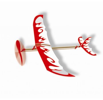Park Pilots Thunder Bird Rubber Band Wind Up Glider red/white flames