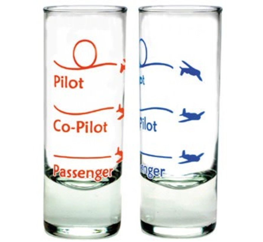 Shot Glass Passenger Co-pilot Pilot