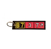 Keychain, Embroidered, Boeing 737 Runway sign
