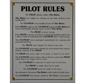 Metal Sign, Pilot Rules