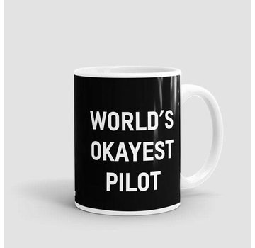Airportag Mug World's Okayest Pilot Black 11 oz