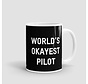 Mug World's Okayest Pilot Black 11 oz