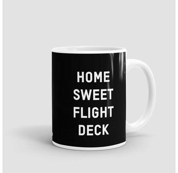 Airportag Mug Home Sweet Flight Deck Black 11 oz