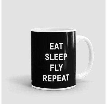Airportag Mug Eat Sleep Fly Black 11 oz