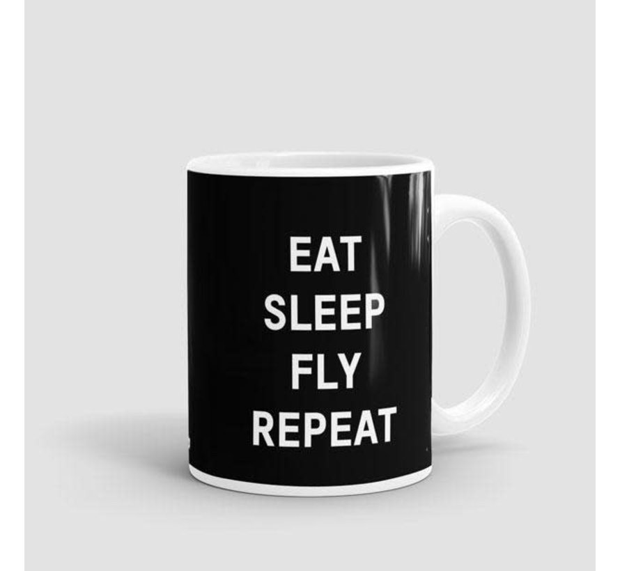 Mug Eat Sleep Fly Black 11 oz