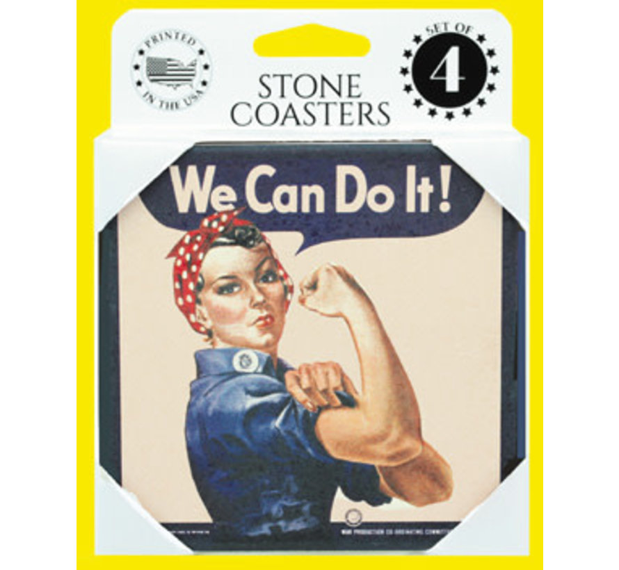 Stone Coasters Rosie The Riveter We Can Do It (Set of 4)