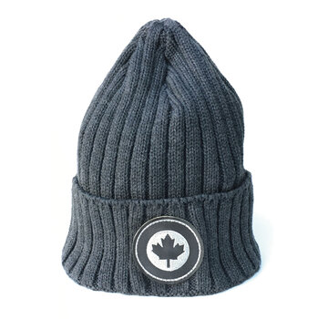 Heavyweight Rib Knit Roundel Tuque With Cuff
