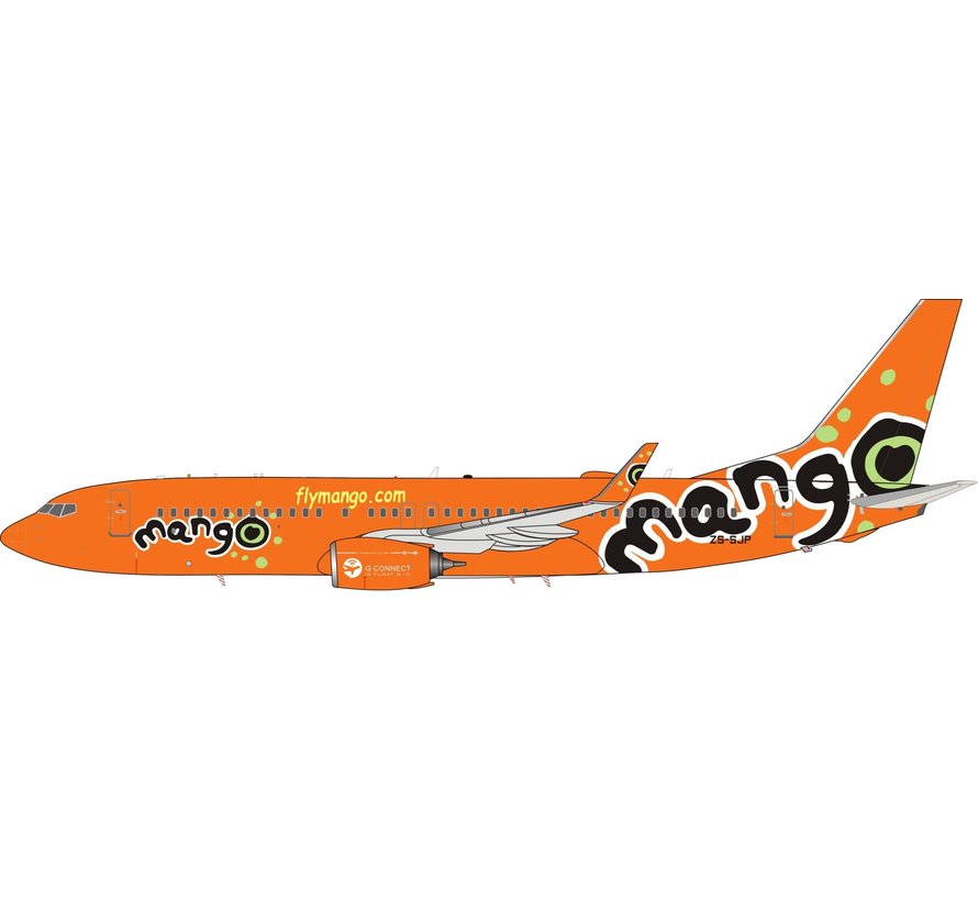 B737-800W Mango ZS-SJP 1:200 With Stand