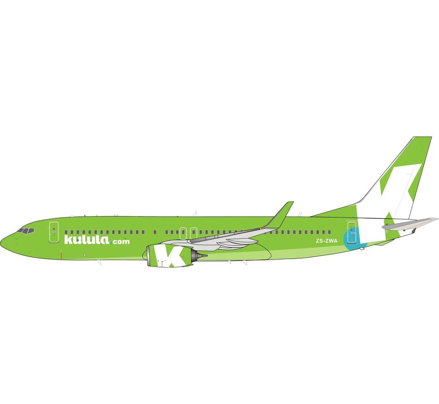 Boeing B737-800W Kulula.com ZS-ZWA 1:200 with stand