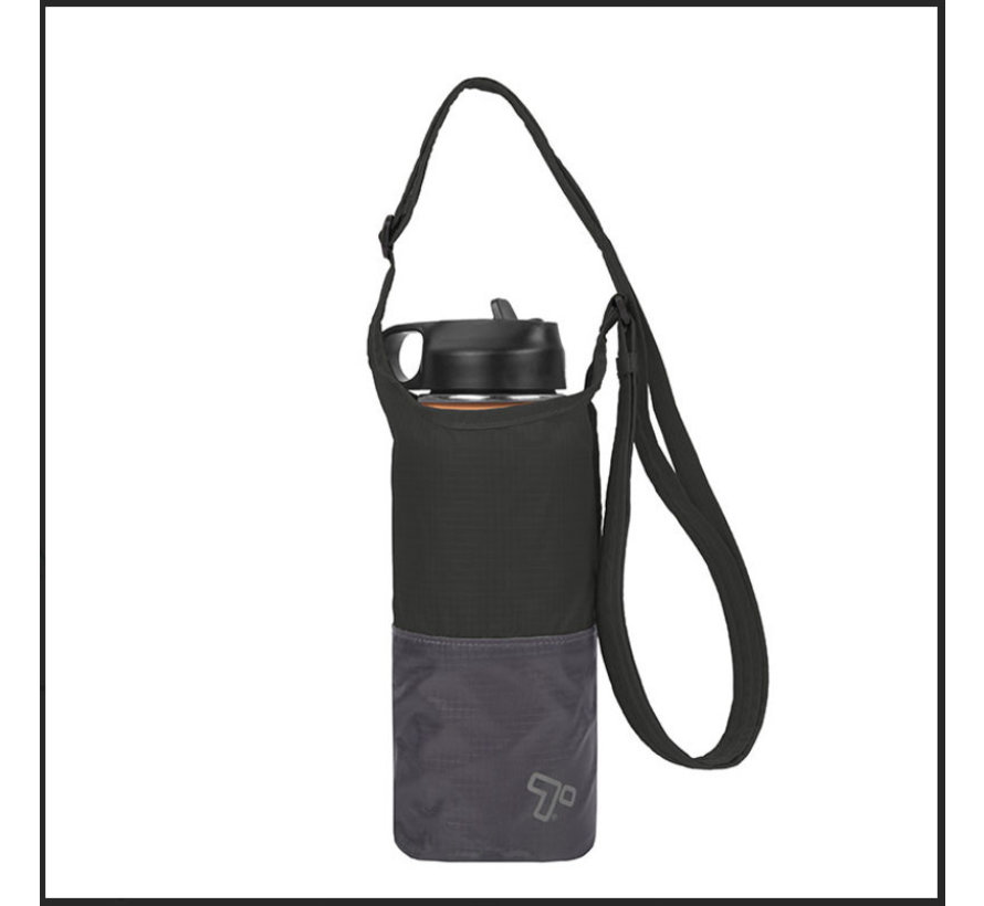 Packable Water Bottle Tote Black/Gray