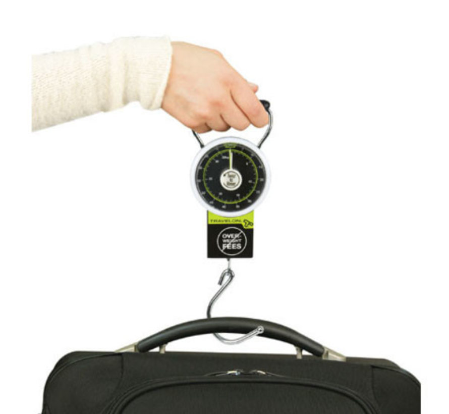Stop & Lock Luggage Scale with Tape Measure Black