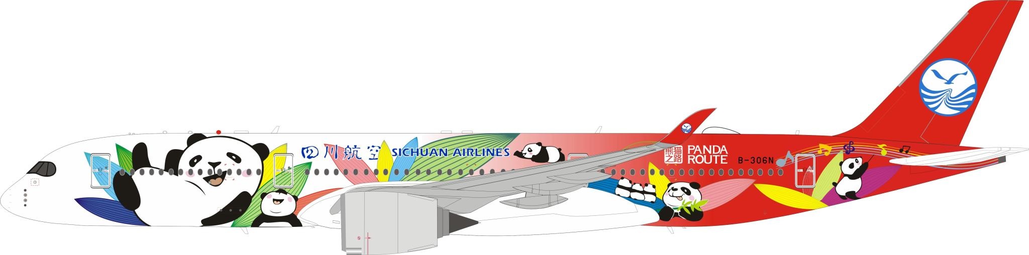 A350-900 Sichuan Panda Route Livery B-306N 1:200 | avworld.ca