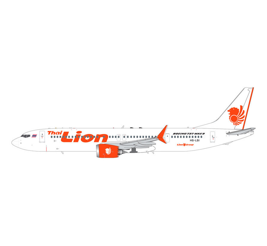 B737-9 MAX Thai Lion Air HS-LSI 1:200 with stand