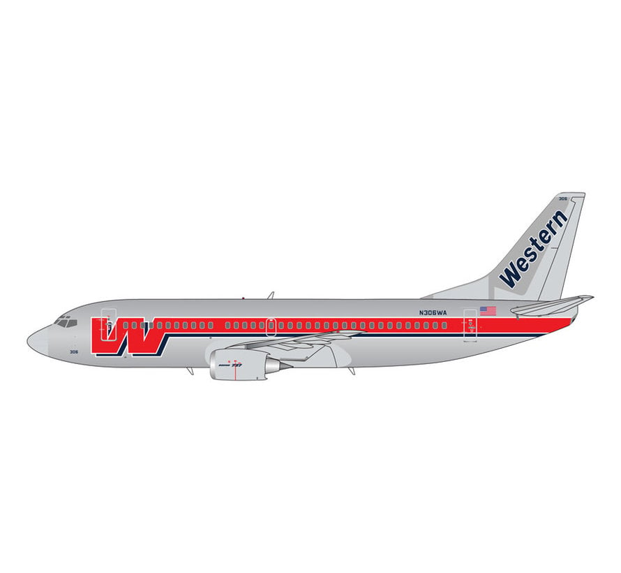 B737-300 Western Final c/s N306WA 1:400 Polished