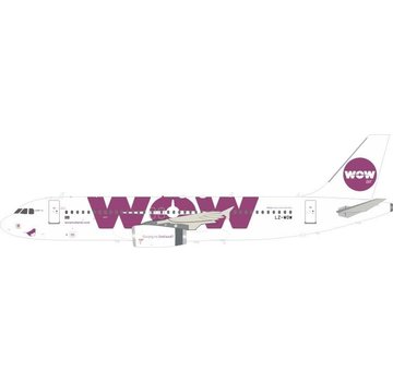 JFOX Airbus A320 Wow Air LZ-WOW 1:200 with stand