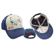 Cap B-17 Embroidered blue / tan