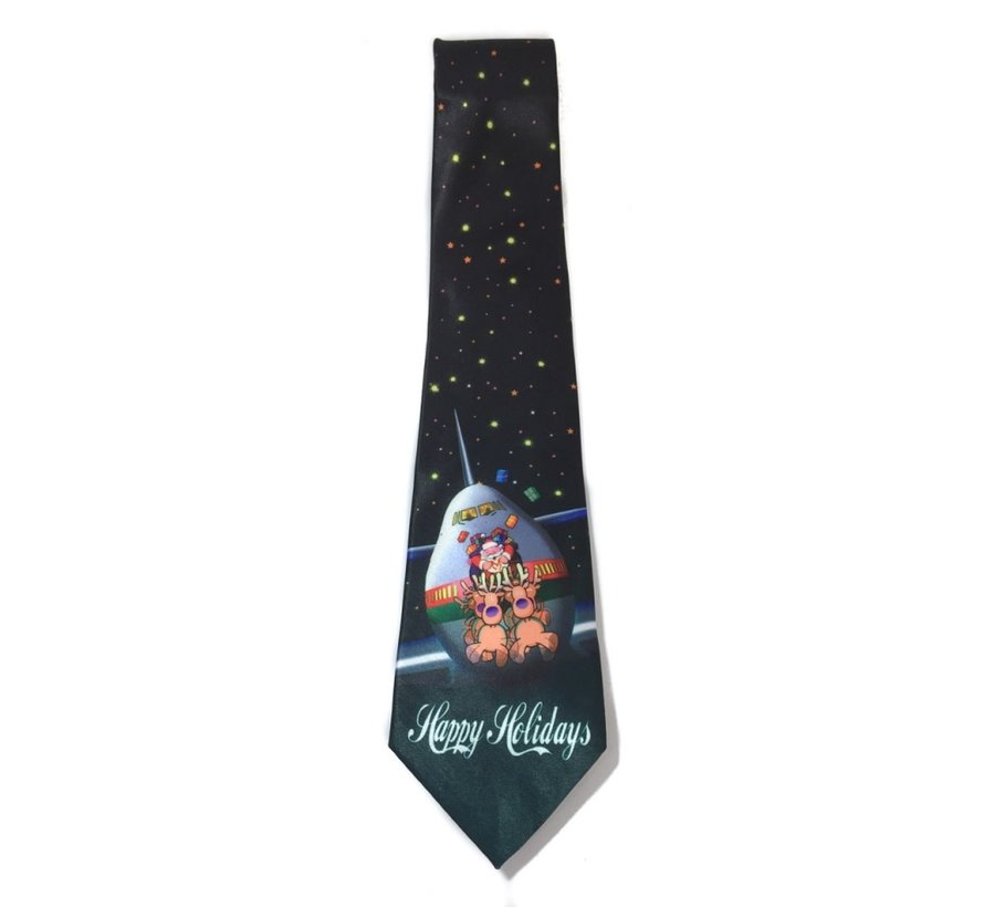 Plane Chase Christmas Tie - Happy Holidays