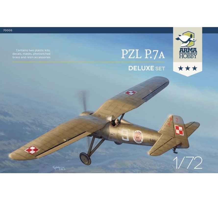 ARMA PZL P7a Deluxe Set 1:72 contains two full kits