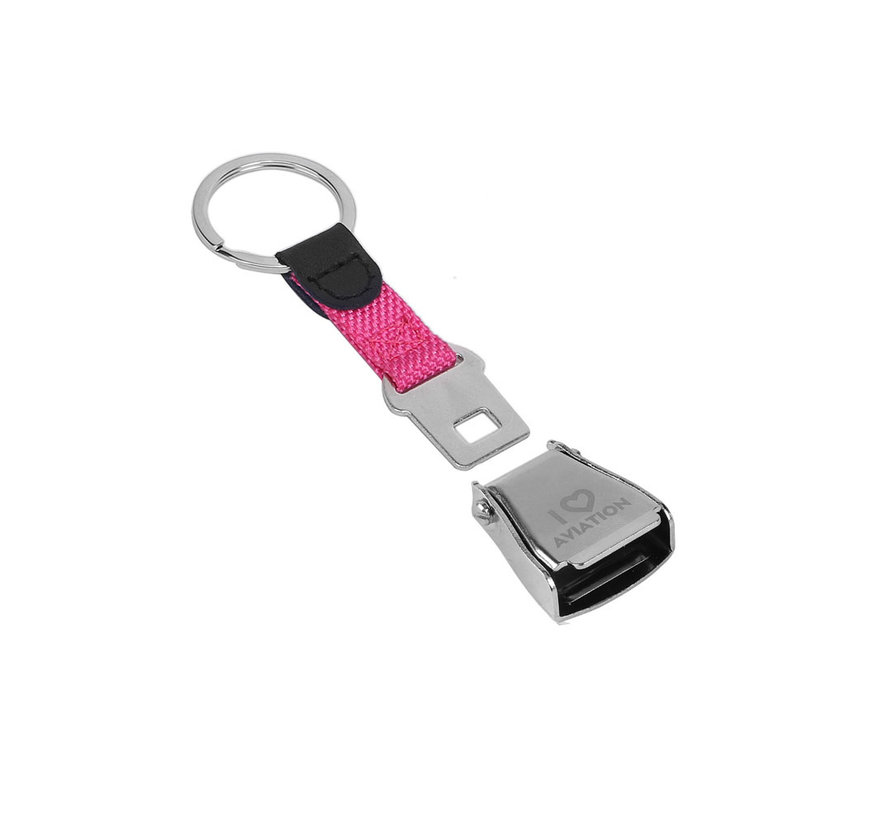 Keychain Seat belt Pink I love aviation