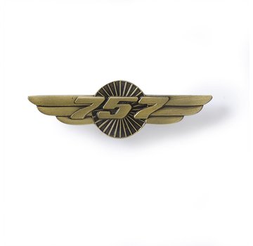 Boeing Store Pin 757 Wings Bronze 1 1/2"