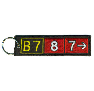 Keychain, Embroidered, Boeing B787 (runway sign)