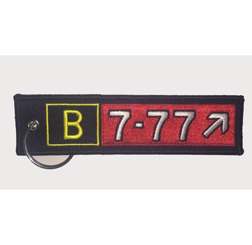 Keychain, Embroidered, Boeing 777 Runaway Sign