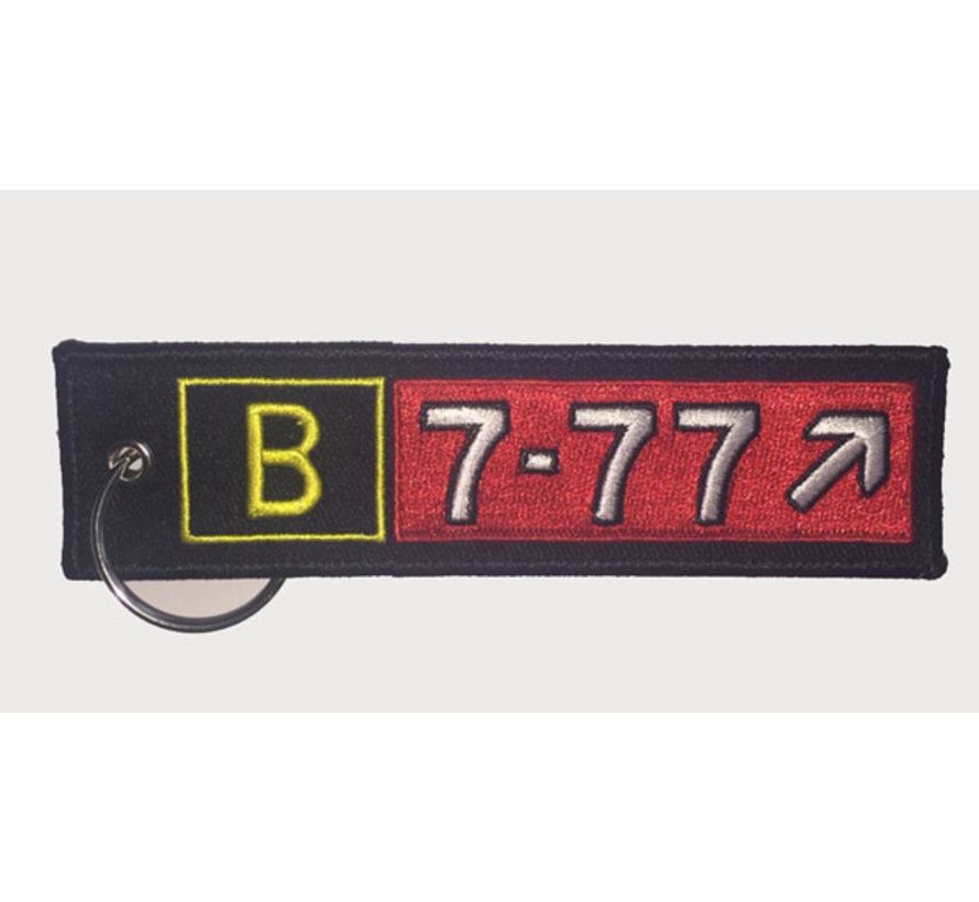 Keychain, Embroidered, Boeing 777 Runaway Sign