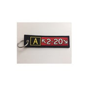 Keychain Embroidered Airbus A220 Runway sign