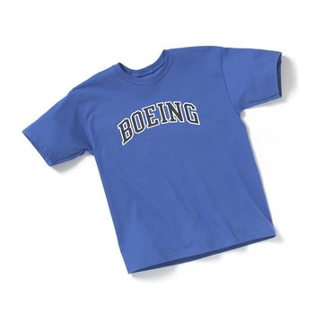 Boeing Store Kids Boeing Varsity Logo Tee Royal Blue