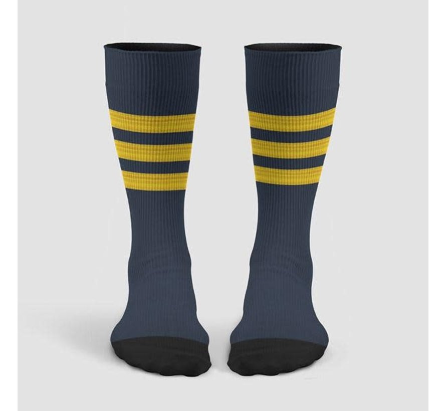 Pilot Stripes Socks Gold on Navy