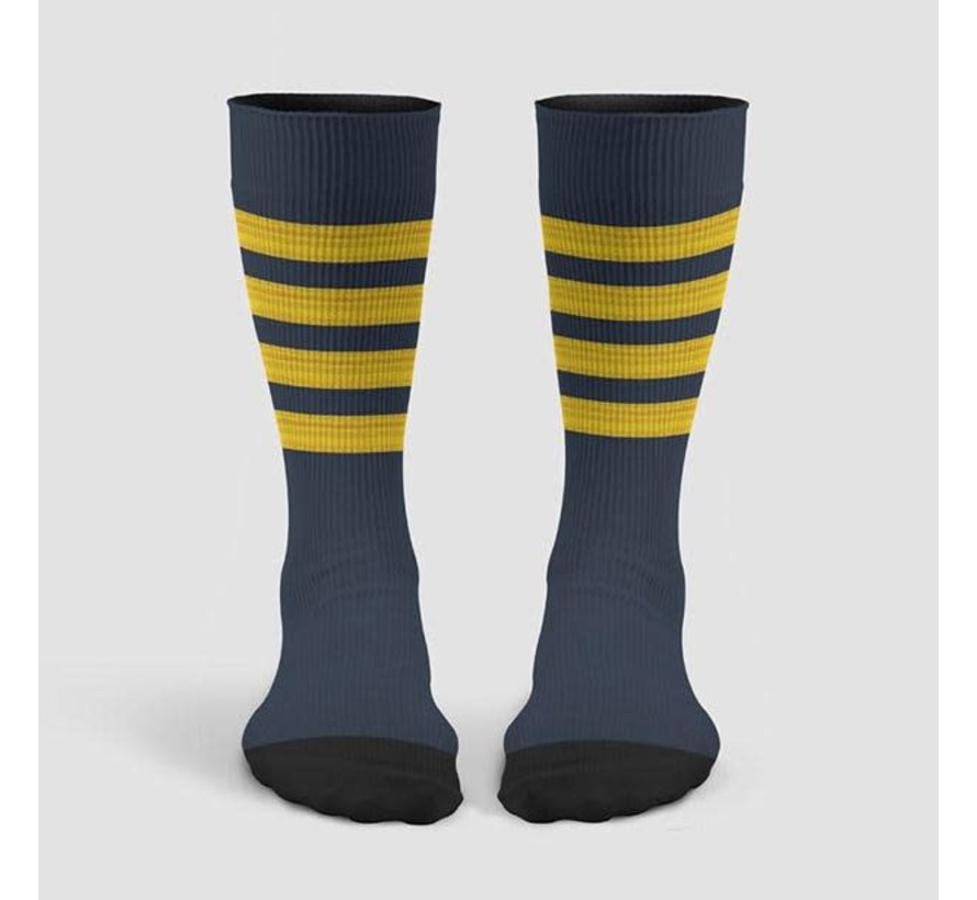 Pilot Stripes Socks Gold on Navy