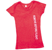 Ladies Remove Before Flight String T-Shirt - Small