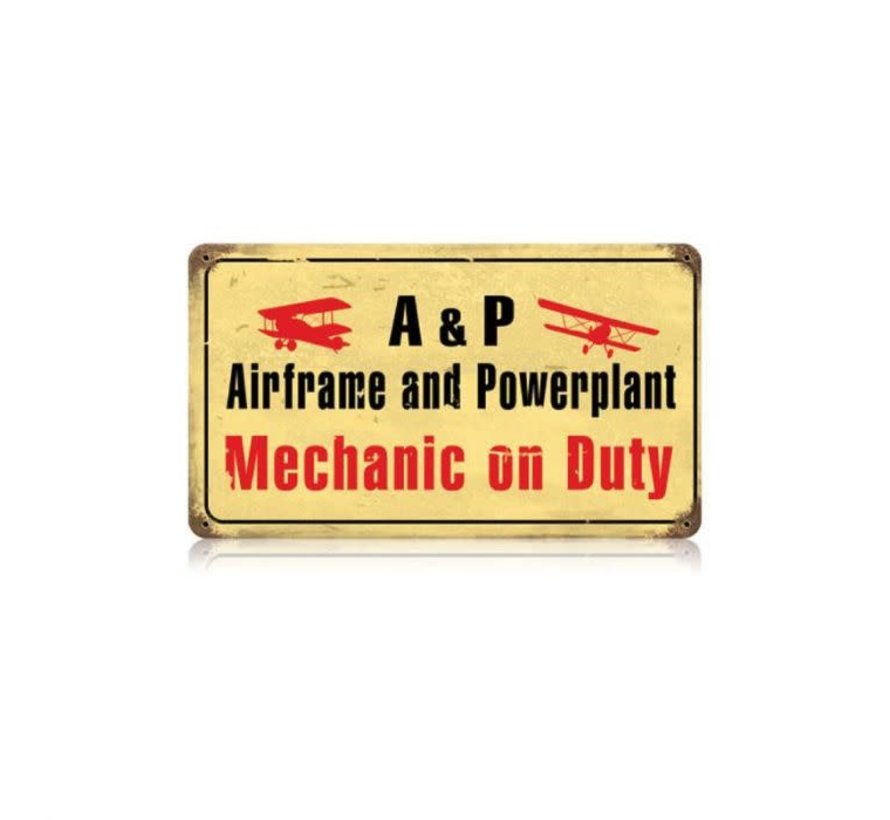 A&P Mechanic Metal Sign