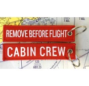avworld.ca Keychain Remove Before Flight Embroidered Cabin Crew