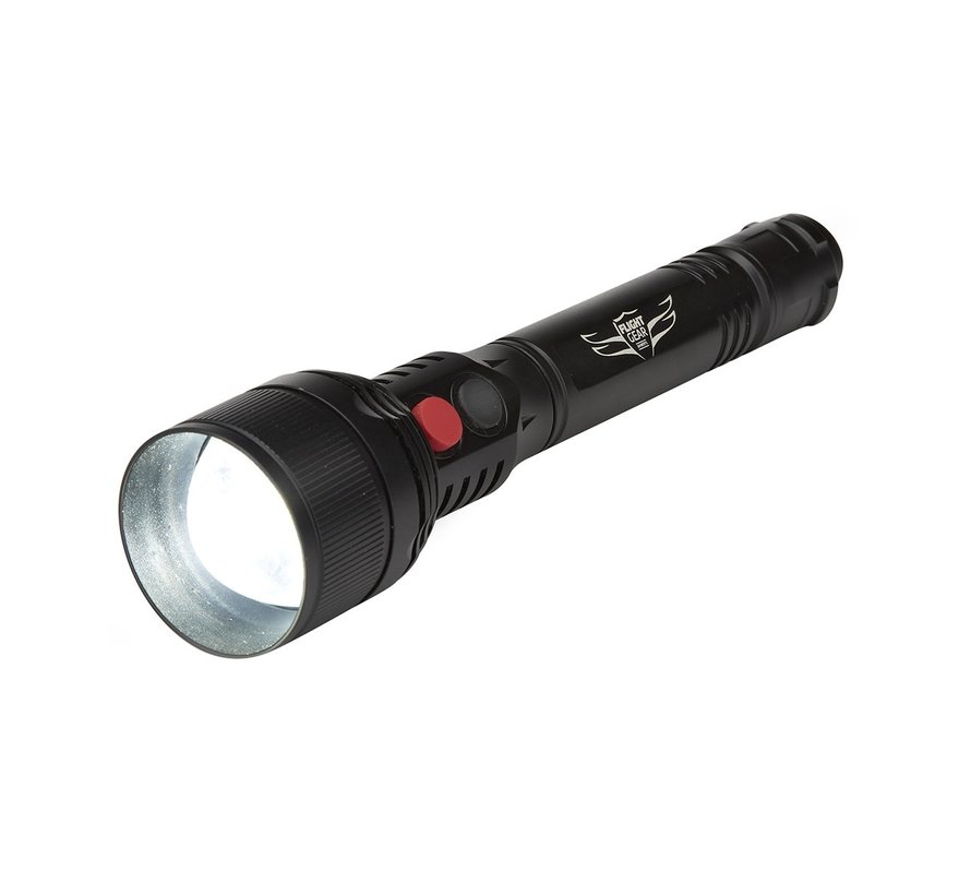 LED Flashlight red / white light (2 x AA)