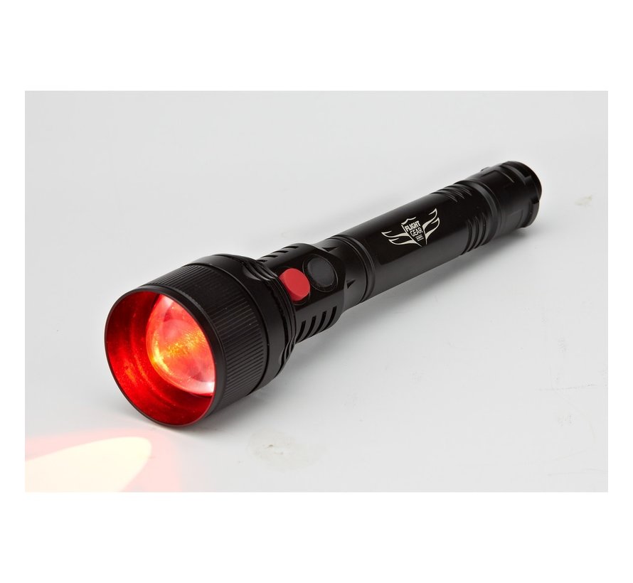 LED Flashlight red / white light (2 x AA)