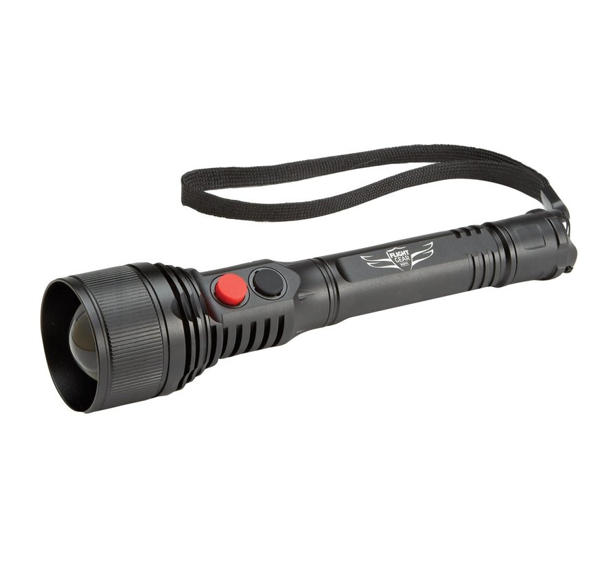 LED Flashlight red / white light (2 x AA)