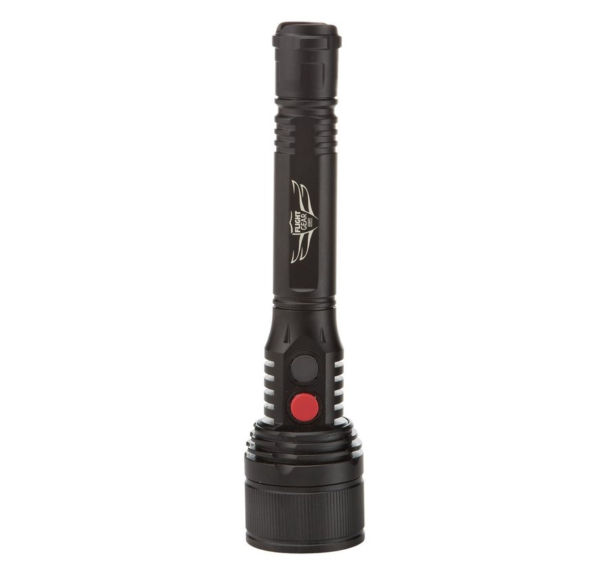 LED Flashlight red / white light (2 x AA)