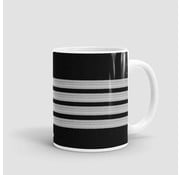 Airportag Mug Black Pilot Stripes 4-Silver 11 oz