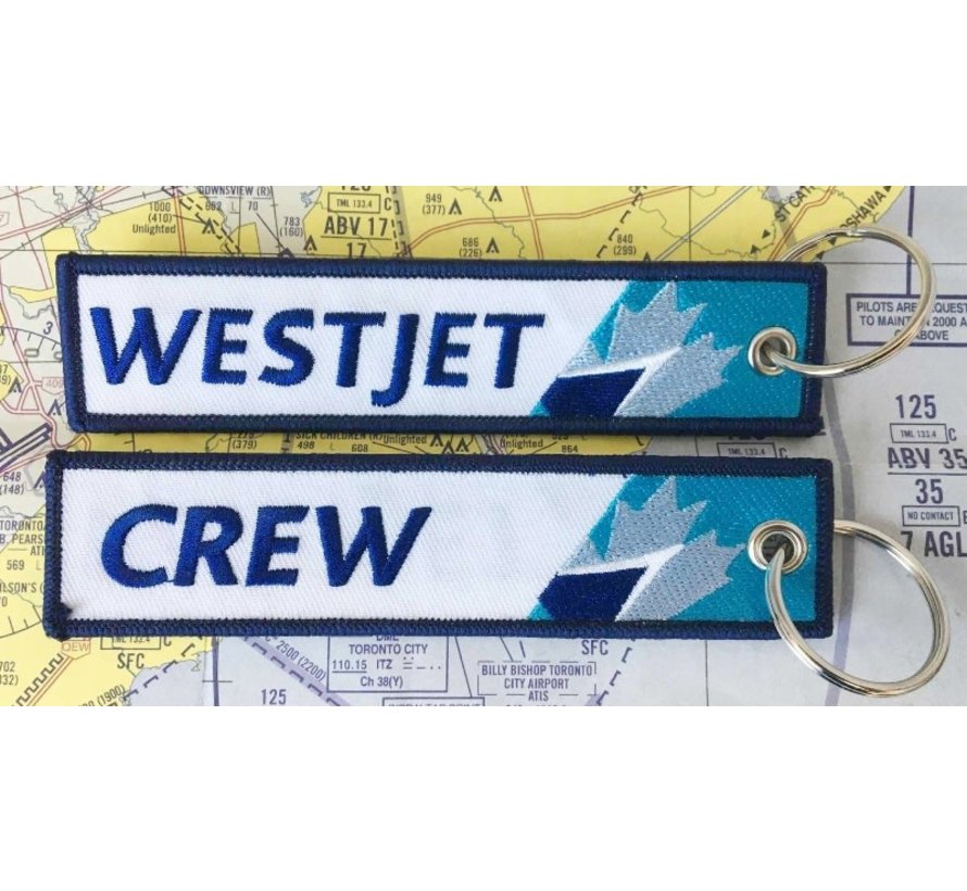 Keychain Westjet New Livery 2018 CREW Embroidered