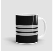 Airportag Mug Black Pilot Stripes 3-Silver 15 oz