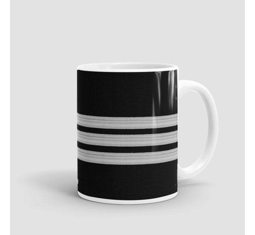 Mug Black Pilot Stripes 3-Silver 15 oz