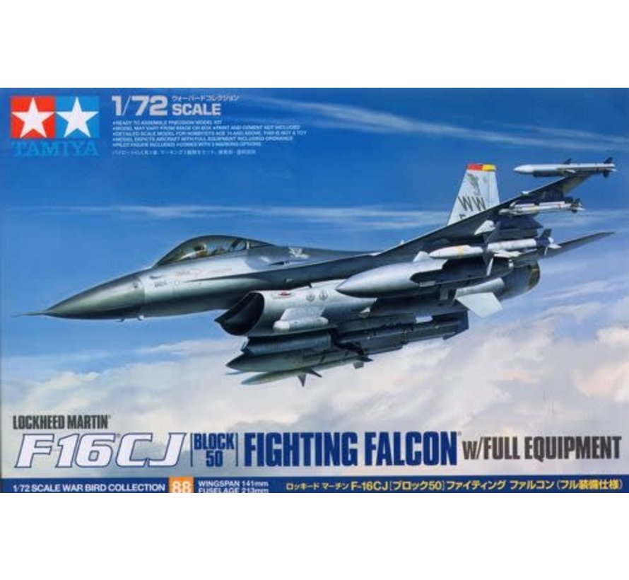 F16CJ Fighting Falcon Block 50 with Full Weapons Load 1:72