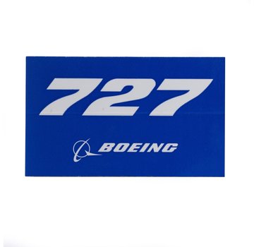 Boeing Store 727 Blue Rectangle Sticker