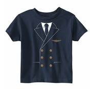 Toddler pilot uniform tee navy