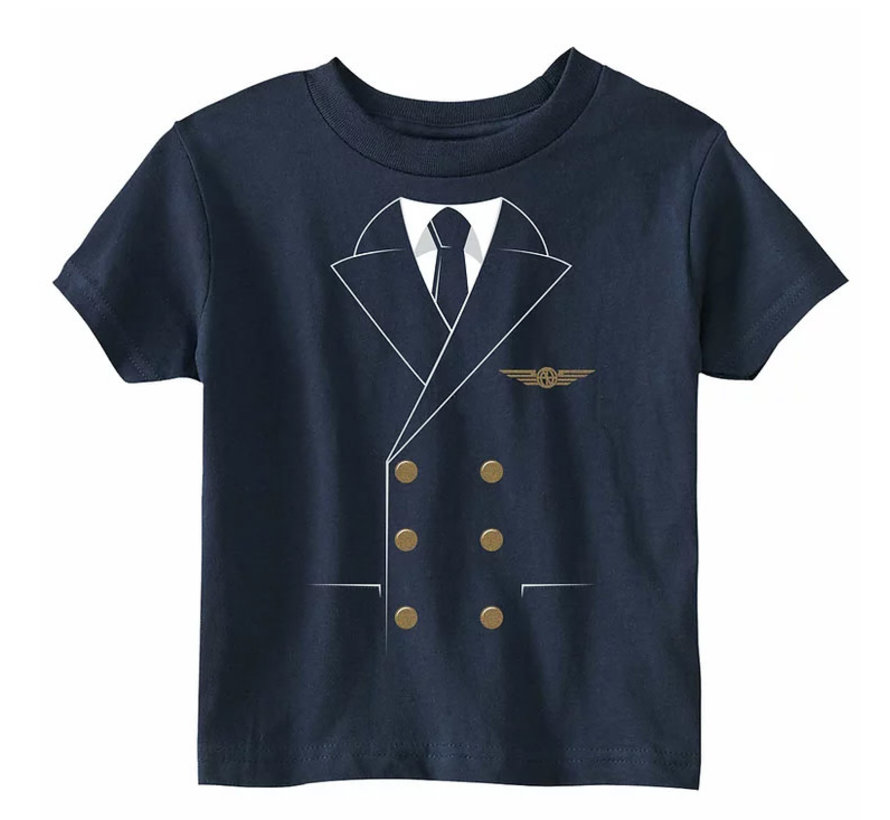 Toddler pilot uniform tee navy