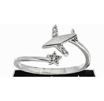Silver Airplane Rings