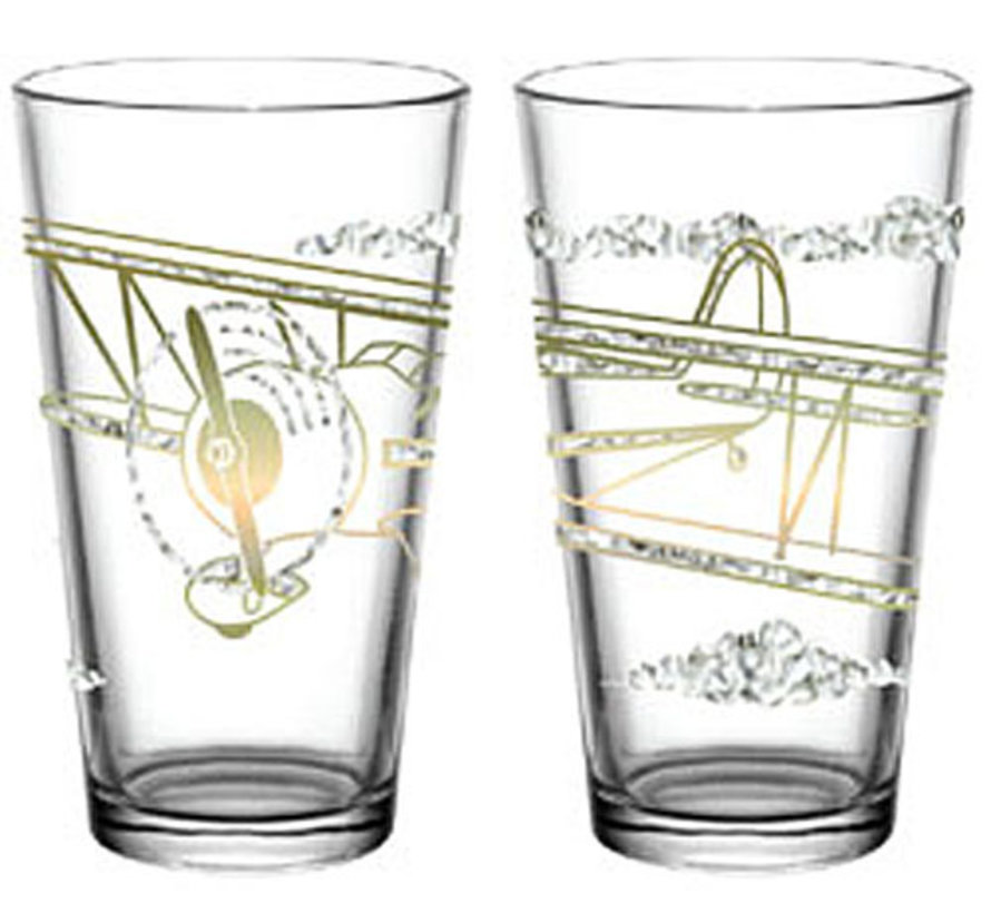 Airplane Gold and Ice Pint glass