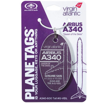 PlaneTags Virgin Atlantic A340-600 G-VEIL PlaneTag QUEEN OF THE SKIES Tail #G-VEIL Purple